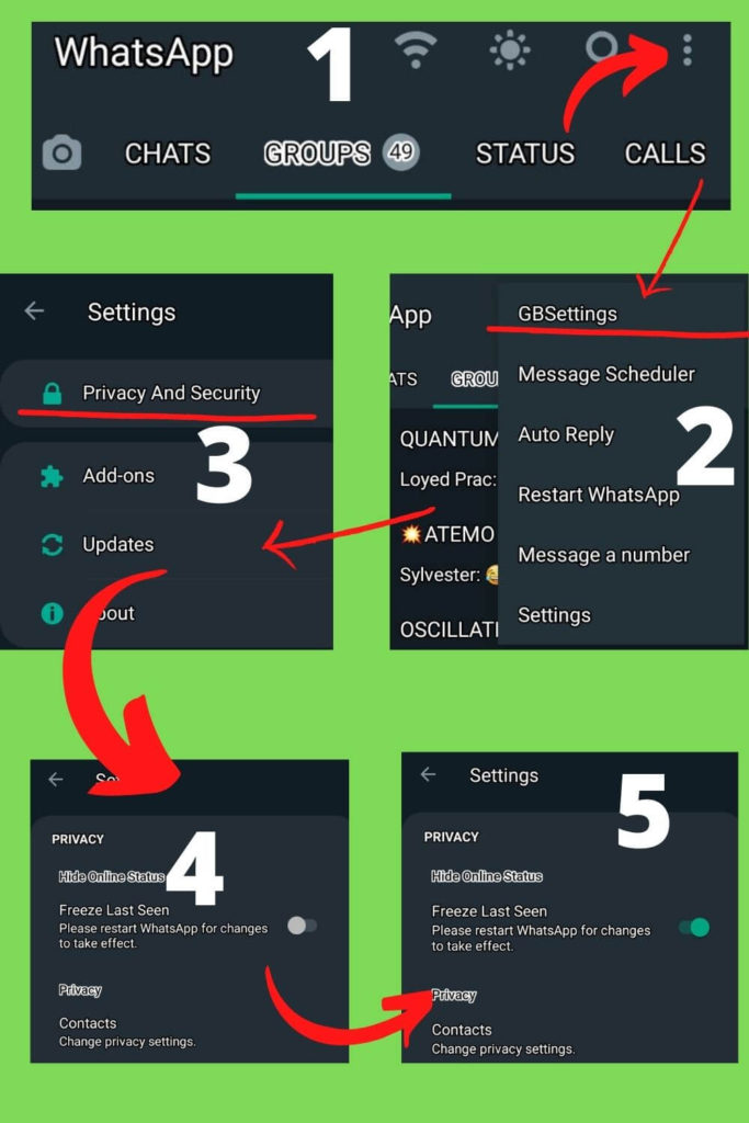 How to freeze your last seen on GBWhatsApp