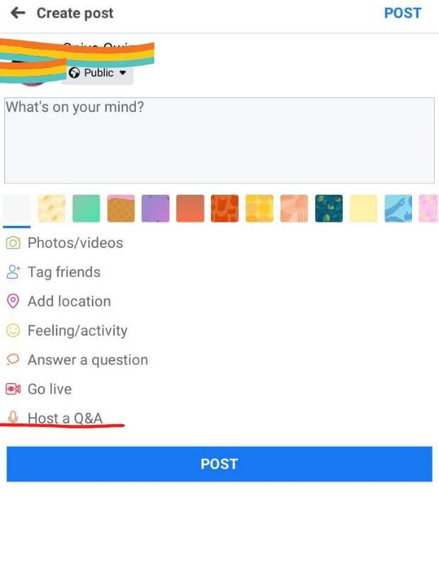 host Facebook Q$A-Question and answer