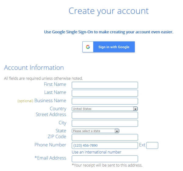bluehost subscription account