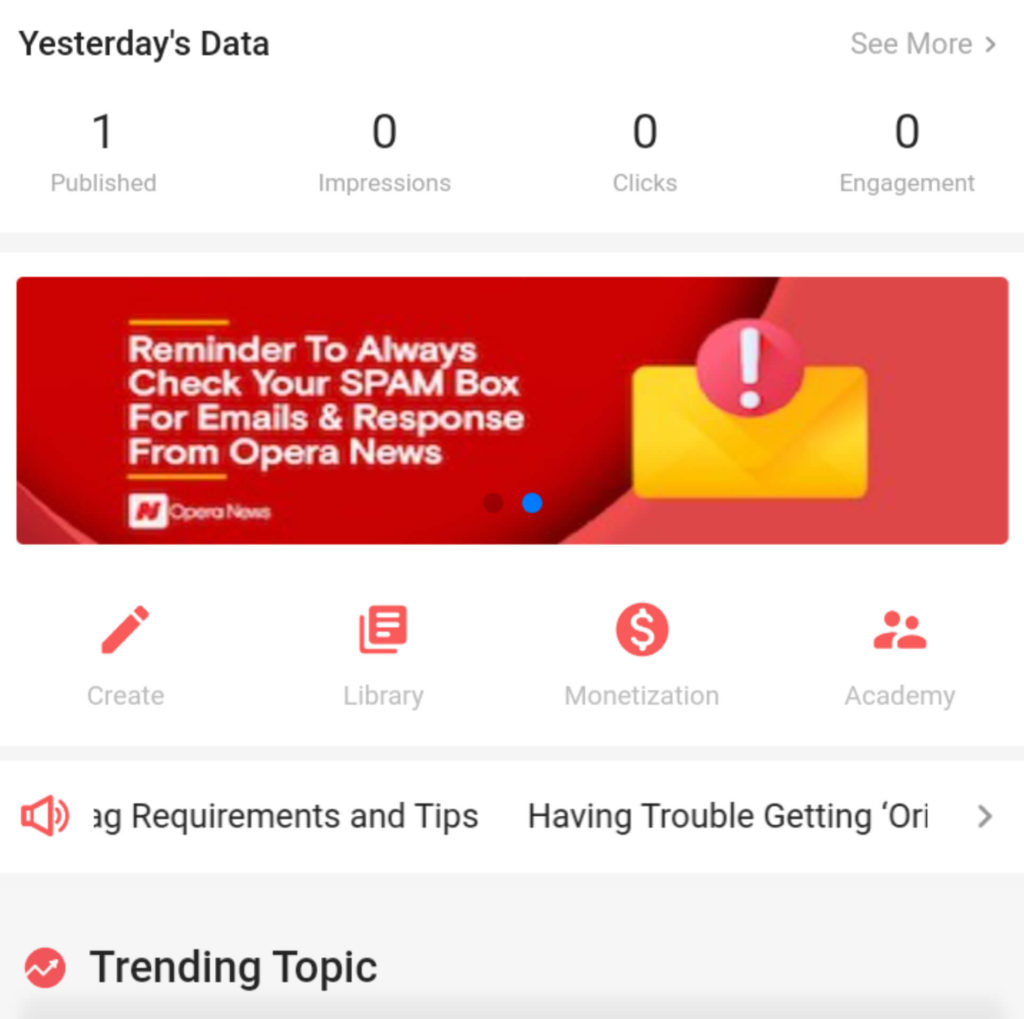 opera news hub dashboard